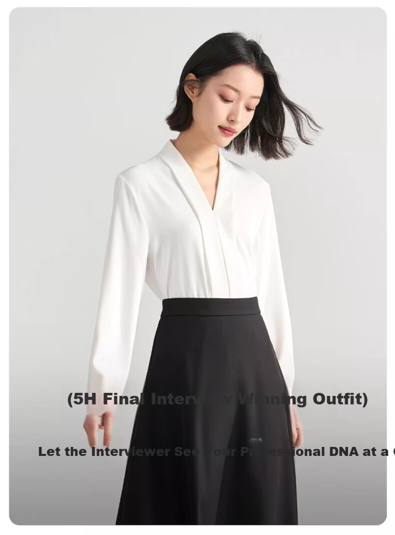 Jeanswest Women's Spring V-Neck Premium Professional Inner Shirt White Long Sleeve XL 2