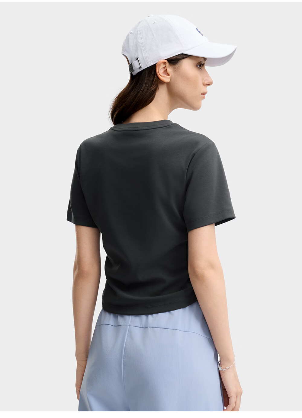 FILA Yang Mi Same Style Knitted Short Sleeve Shirt Women 2026 Summer Side Drawstring Fashion Casual Embroidered Logo Slim T-Shirt 39