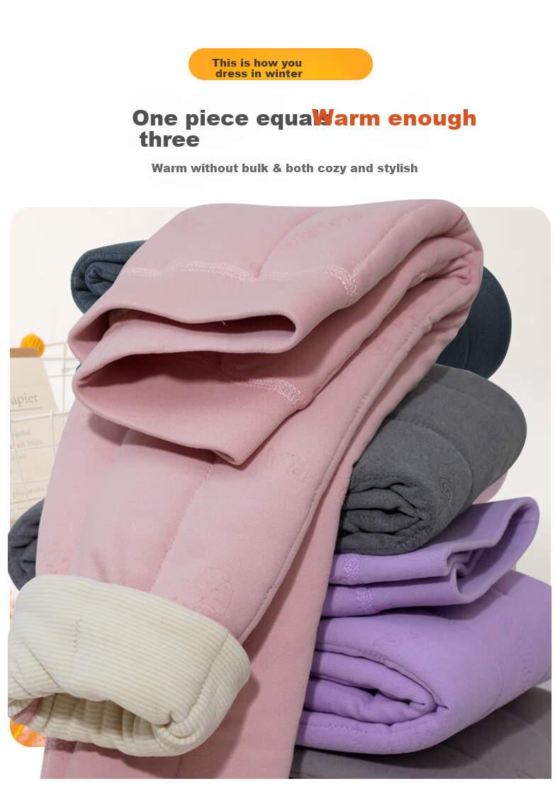 YUZHAOLIN Kids Thermal Pants Thickened Autumn Winter School Uniform Essential Dark Gray 110 1