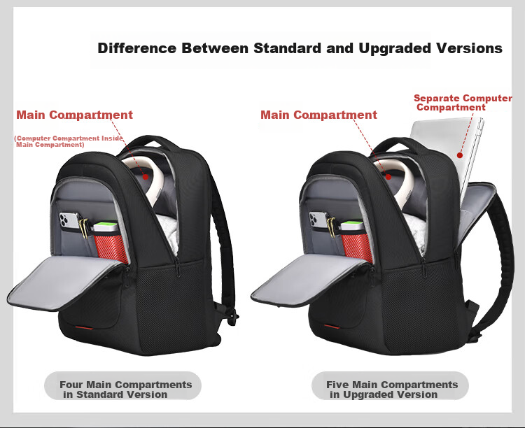 BRINCH Laptop Backpack Men's 17.3 Inch Shockproof Business Travel High Capacity Notebook Bag 2