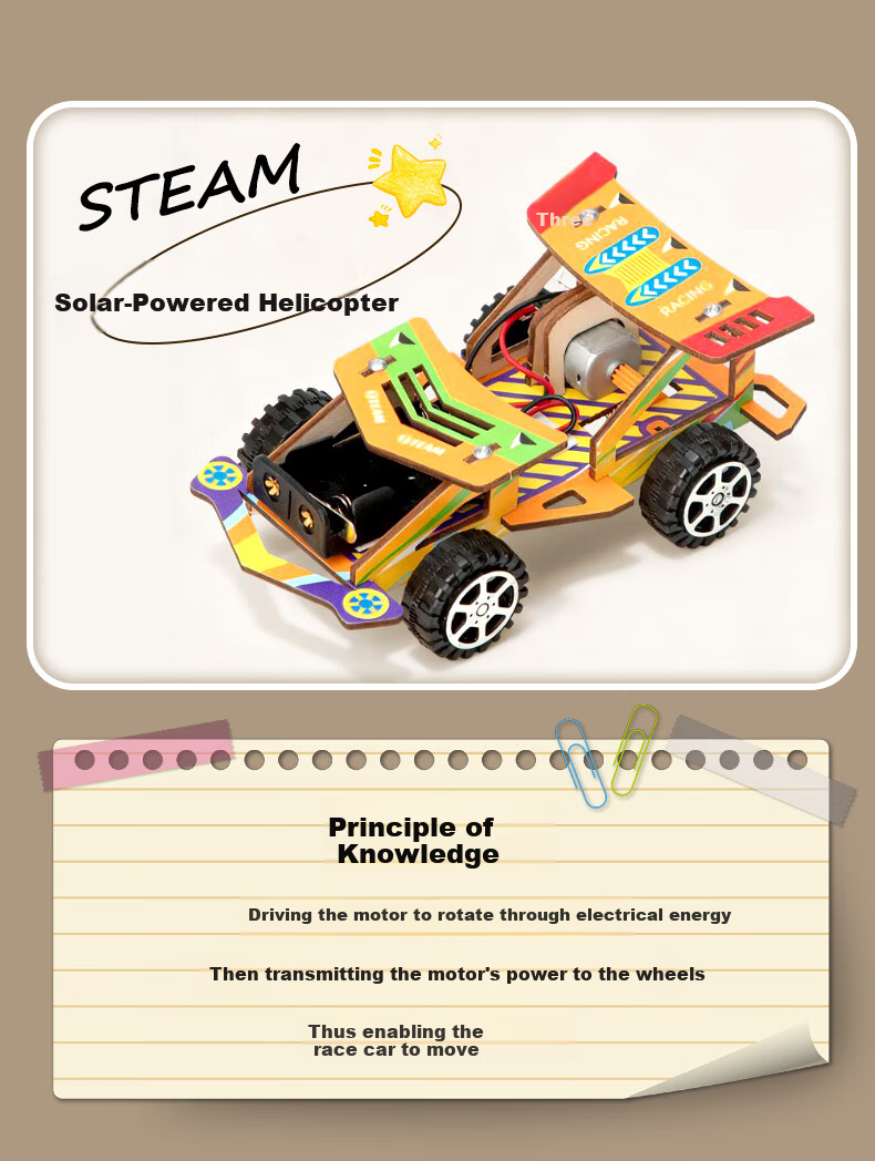 Toylezhi Solar Car Science Experiment Educational DIY Toy for Kids Boys and Girls Children's Day Gift 1