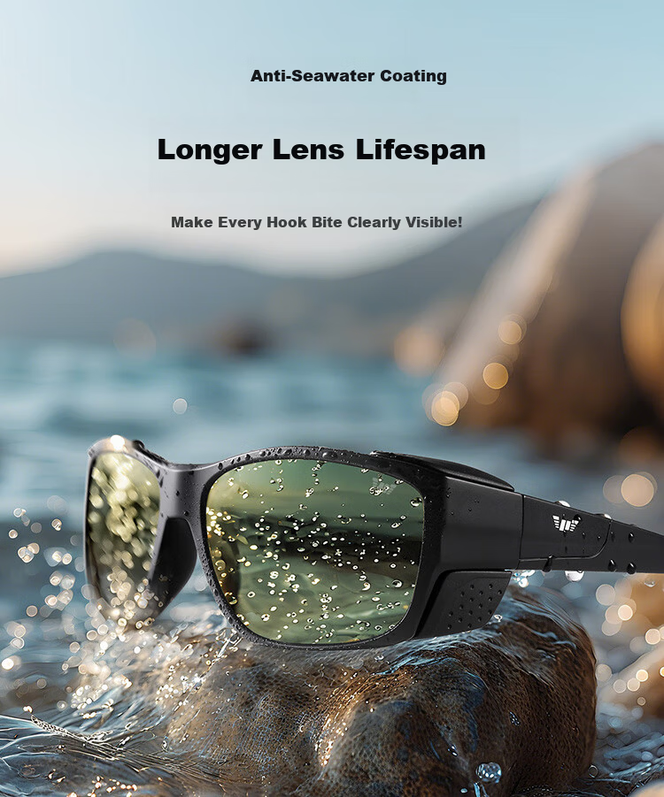 Bertha Fishing Sunglasses Polarized Outdoor Professional Anti-Glare Men Underwater Visible 3M Drift Watching Glasses 13