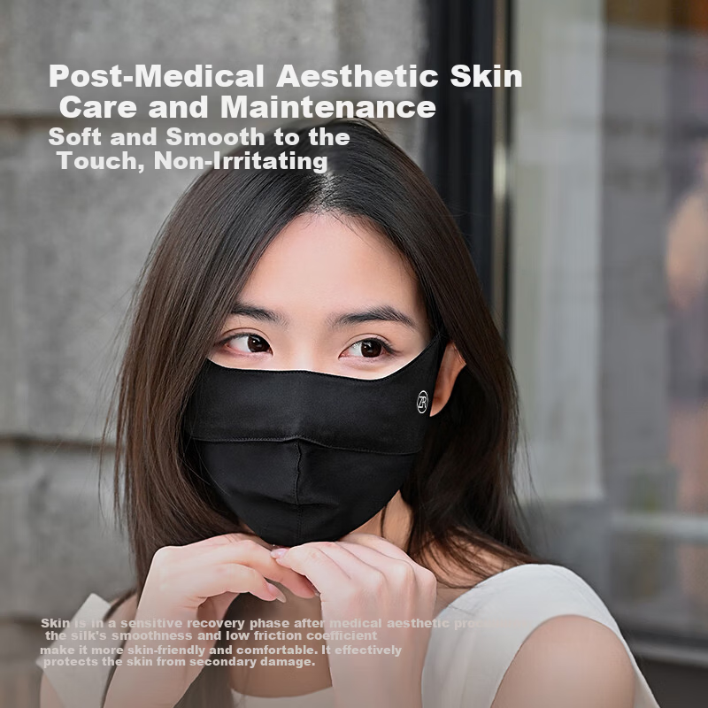 Zhur Pure Silk Mask Mulberry Silk 3D Breathable Women's Sun Protection Mask Summer UV Protection Stylish Mask