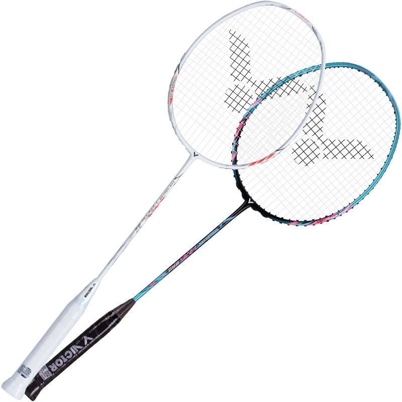 VICTOR TK-HMR Badminton Racket Set Hammer Series Jelly Color + Turquoise Green 4U Pre-Strung with Grip