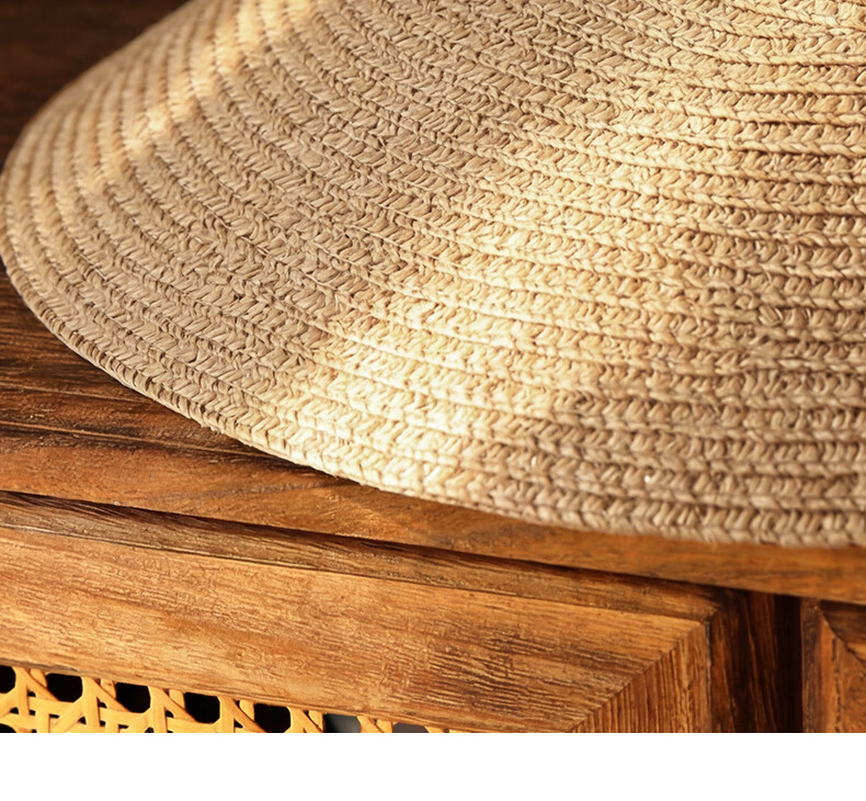 CACUSS Women's Summer Straw Woven Open-Top Hat Large Brim Sun Hat Outdoor Beach Sunshade Hat Ink-Dyed Blue 9