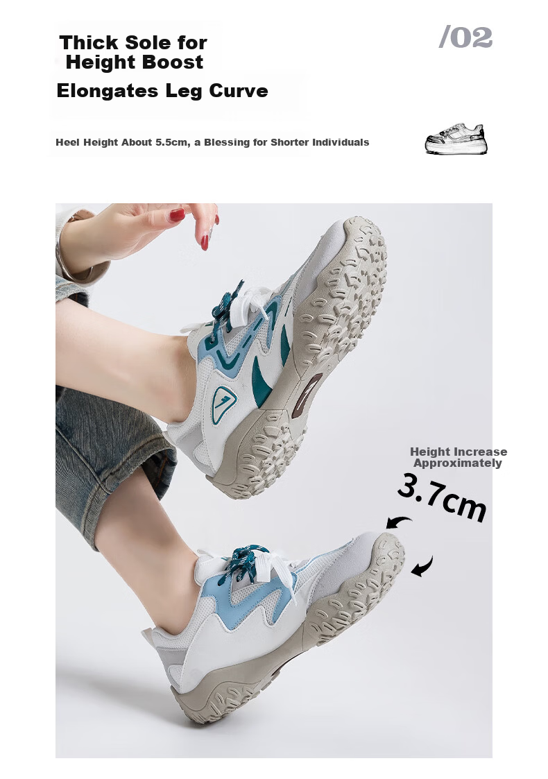 Warrior Official Women's Sports Shoes 2026 Spring New Thick-Soled Outdoor Hiking Shoes for Women Beige/Grey/Blue/Green Size 35 5