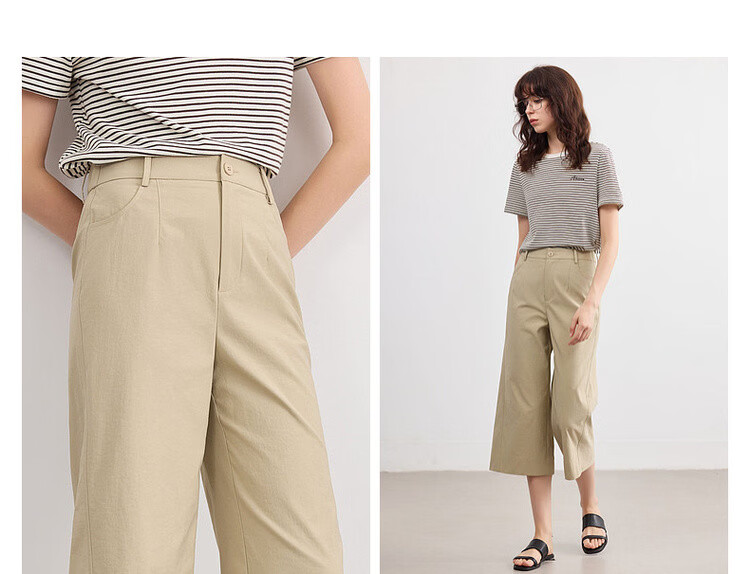 Demana [Walking Comfort] Summer Minimalist Commuter Seven-Point Straight-Leg Loose Slim Petite Women's Casual Pants 7