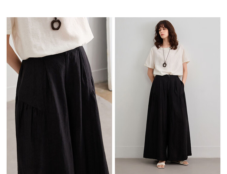 Demana [Light Oxygen Lyocell] Summer National Style New Chinese Dark Pattern Jacquard Nine-Point Wide-Leg Premium Women's Casual Pants 8