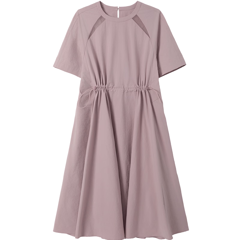 Demana UPF50+ Summer Sun Protection Moisture-Wicking Sorona Elastic Waist Mesh Splice Slim Fit Dress