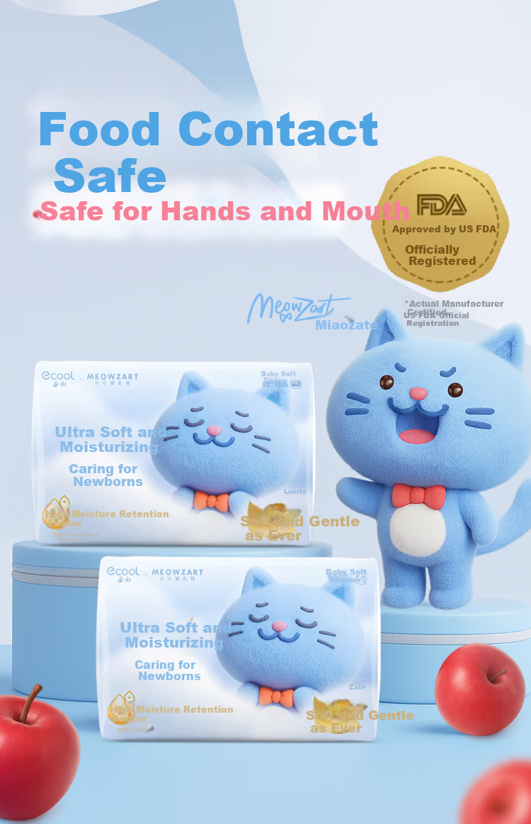 Yichu Baby Soft Tissues, 5-Ply Extra Large And Thick, 72 Sheets Per Pack, 4 Packs, Moisturizing Cream Paper, Gentle on Skin, Xiao Xiaomiao Zate 8