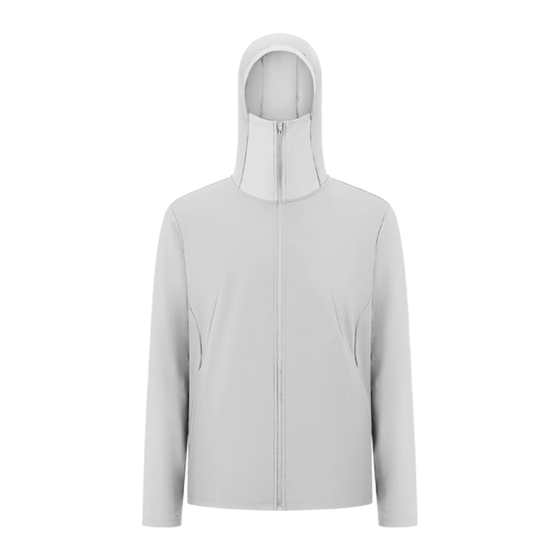 JD Jingzao Bestselling 10k+ Small Cooling Fan Men's Sunscreen Ice Silk Outdoor Sun Protection Jacket Spring Summer Thin Coat Pearl Gray 2XL