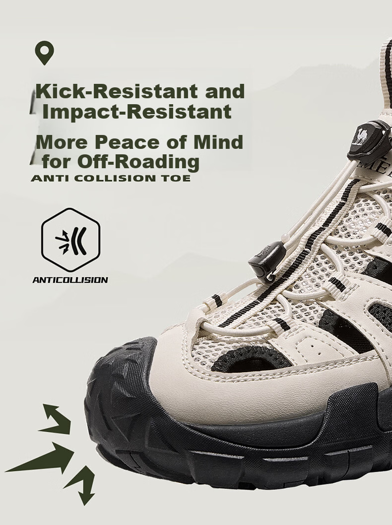 CAMEL Anti-collision Breathable Creek Walking Outdoor Hiking Men's Sandals G16M342029 Night Black Size 42 6