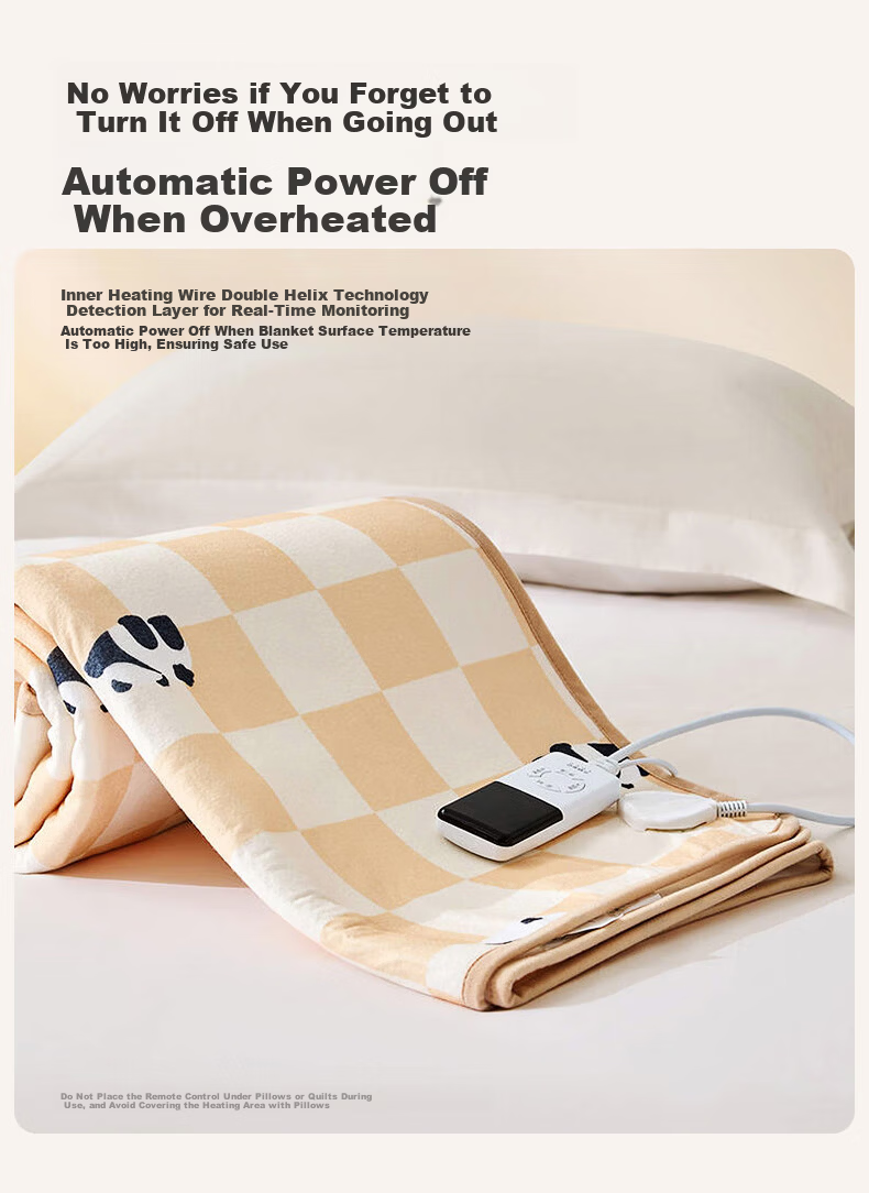 LOVO Luolai Microcomputer Dual Temperature Dual Control Mite Removal Electric Blanket Safety Temperature Control Electric Quilt 160*140 Pink 10