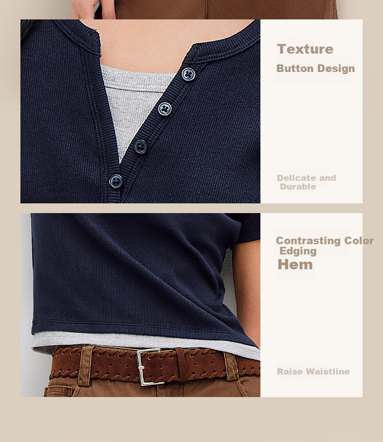 Semir Mall Style | Women's Summer Short Sleeve T-Shirt, Short Colorblock Fake Two-Piece, 2026 Shoulder Top 101326100004 5