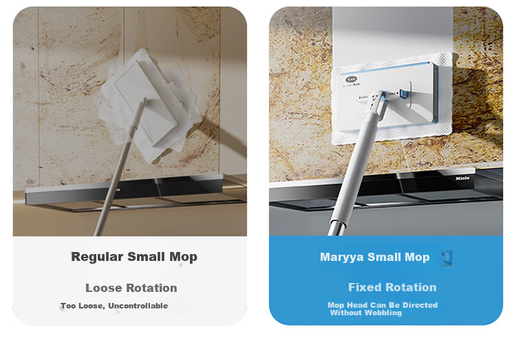 Meiliya Facial Towel Mop 16cm Extended Handle Flat Automatic Cloth Clamp Mini Household Mop One Drag Clean Hands-Free 4