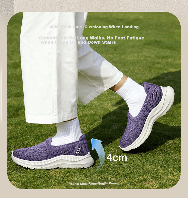 Zulijian Elderly Shoes Spring Summer Breathable Casual Soft Sole Slip-On Lightweight Mom Shoes 26116043J Iris Purple Size 36 7