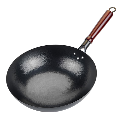 Jinchun Zhangqiu Iron Wok Non-Coated Household Stir-Fry Pan Flat Bottom Non-Stick Cast Iron Gas Stove Compatible Seasoned