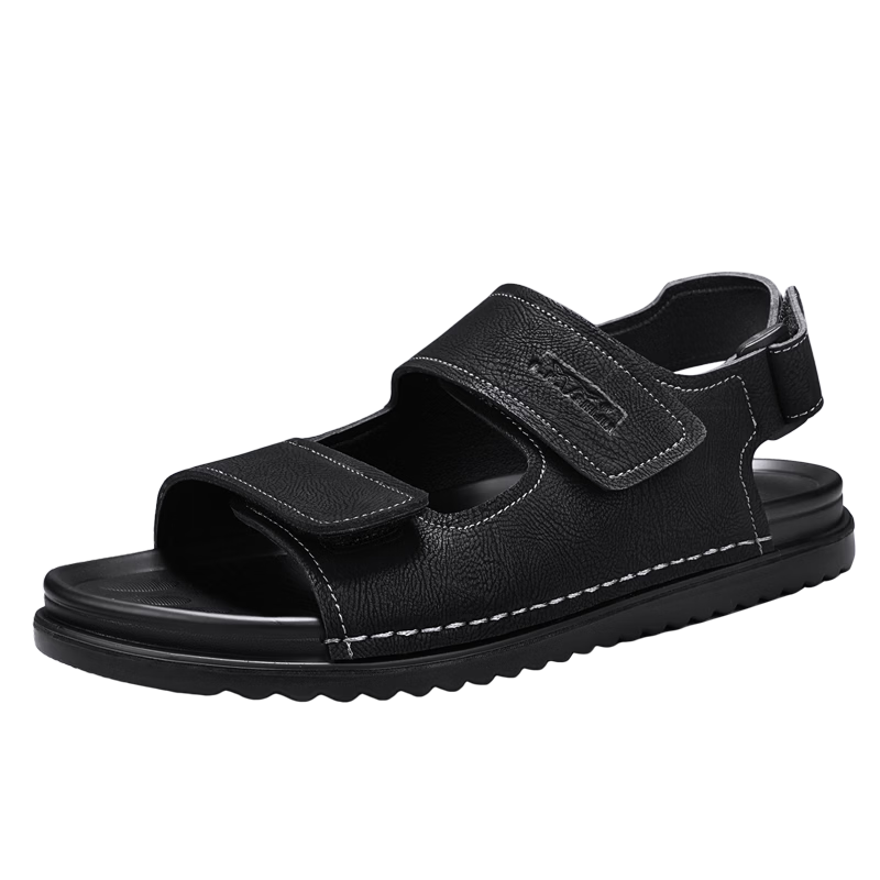 Bull Family Men's Leather Sandals Summer New Breathable Casual Comfortable Durable Beach Shoes Lightweight Versatile Outdoor Shoes for Men