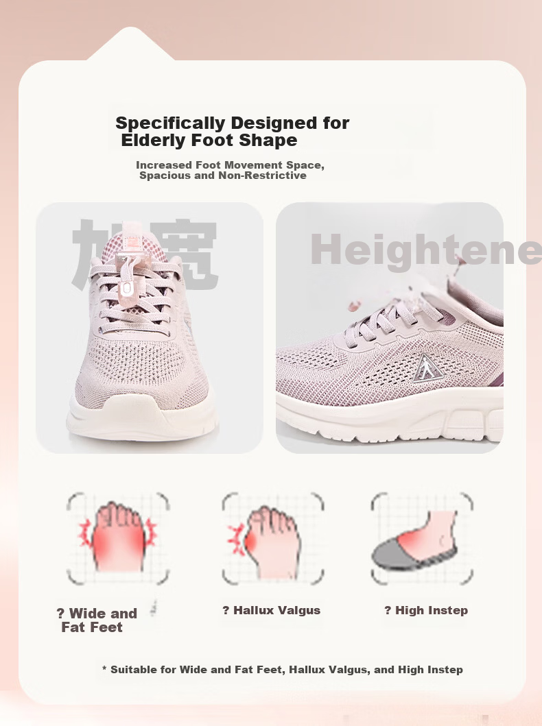Zulijian Elderly Women's Shoes Lightweight Breathable Comfortable Walking Shoes Outdoor Sports Casual Shoes 9063 Black 38 6