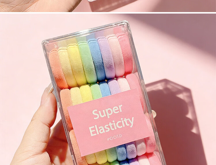 Princess Password Kids Hair Tie Girls High Elastic Hair Band Soft Hair Rope Student Hair Accessories Basic Towel Hair Ring 9