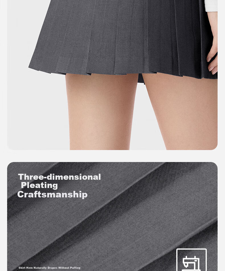 Onoko Short Pleated Skirt Quiet Luxury Gray M 5