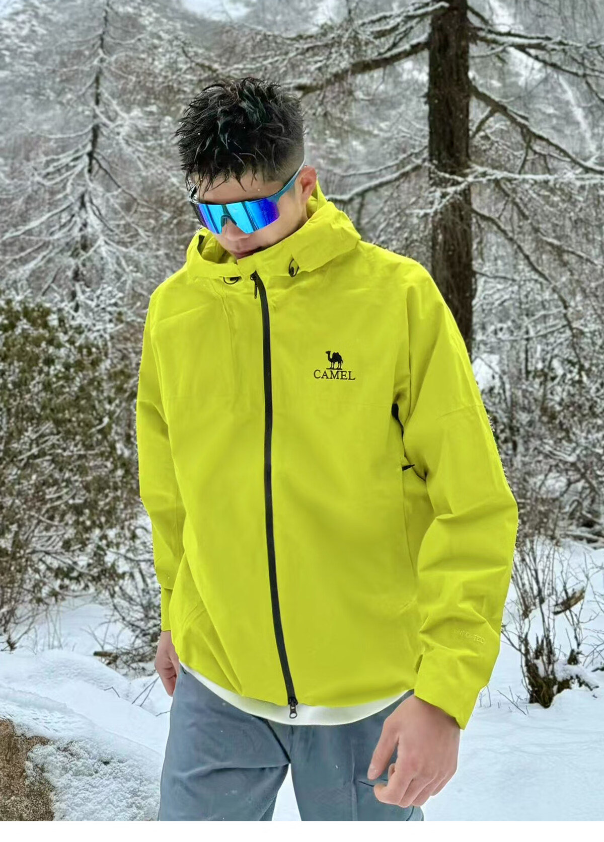 CAMEL [Wang Junkai's Choice], Outdoor Rain God Windbreaker Jacket for Men And Women, Hard Shell, Heavy Rain Level Windproof Waterproof Coat 33