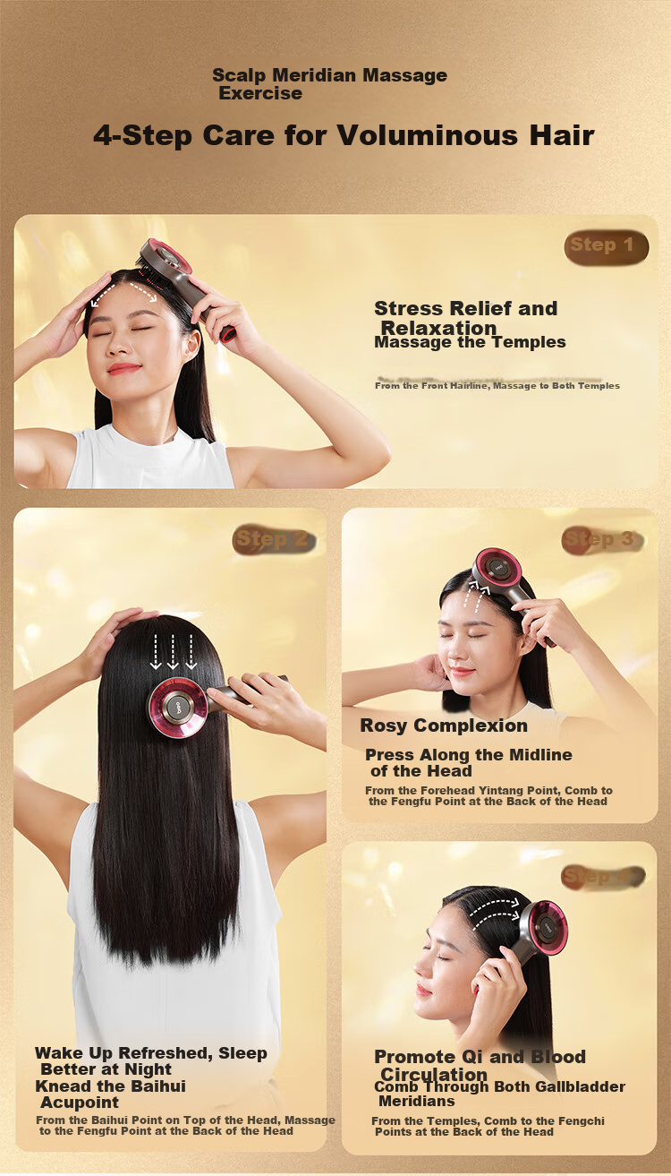 Breo Scalp3S Scalp Massager Comb Smart Massager Deep Space Black Red Light Hair Care Scalp Nourishing Head Massager Birthday Gift for Mom Wife Girlfriend 9