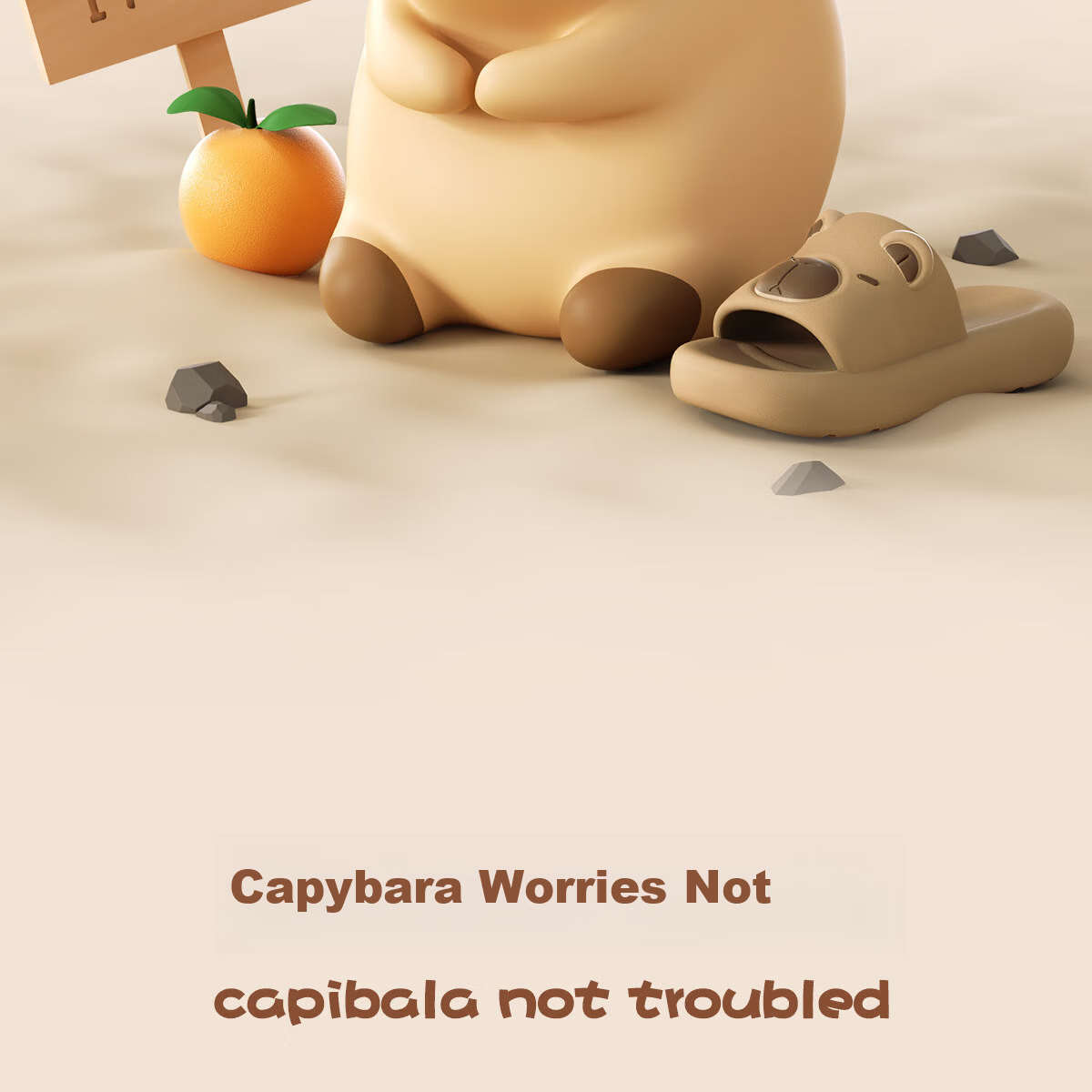 CXOCSI Capybara Parent-Child Slippers Women's Home Non-Slip Outdoor Wear Children's Cartoon Men's Sandals Khaki Size 42-43 4