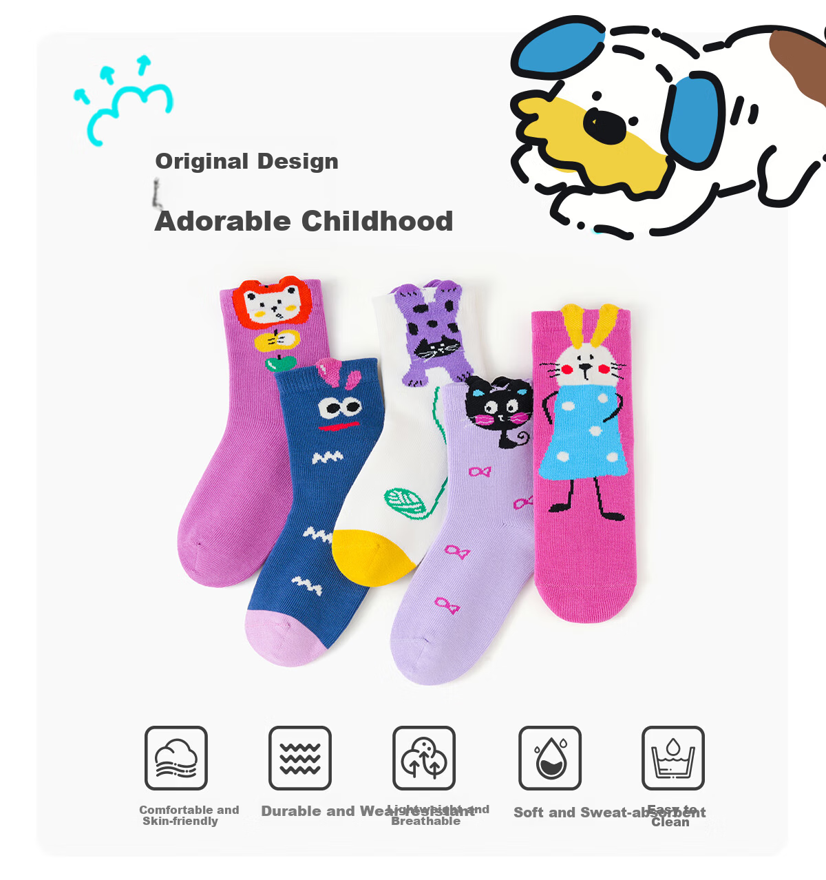 Bambi Girls' Socks Autumn and Winter Children's Cotton Socks Spring and Autumn Seamless Mid-Calf Socks BB25553 Size 16-18 5