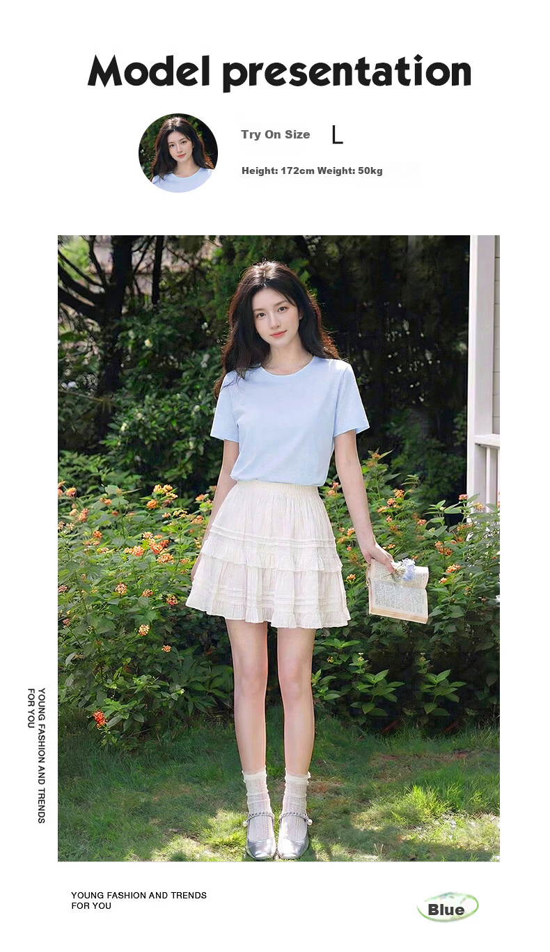 Baleno White Solid Snowflake Cotton Short Sleeve T-Shirt Women Summer Thin Slightly Sheer Loose Fit Half Sleeve Top 13