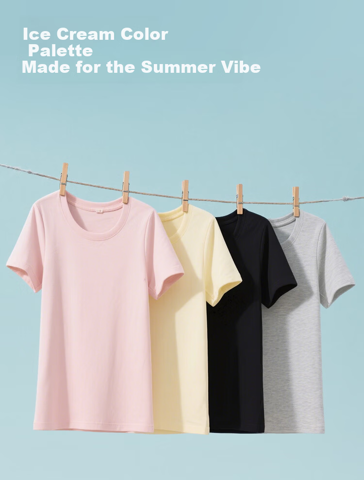 Semir Women's Short Sleeve T-Shirt 26 Summer Slim Fit U-Neck Loose Fit Round Neck Base Shirt 109326100001 9