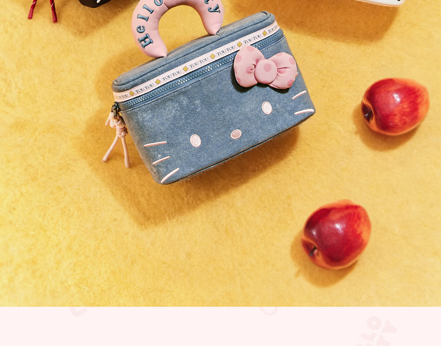Toutou New Hello Kitty Denim Makeup Bag Storage Camera Bag Children's Day Birthday Gift for Girlfriend 5