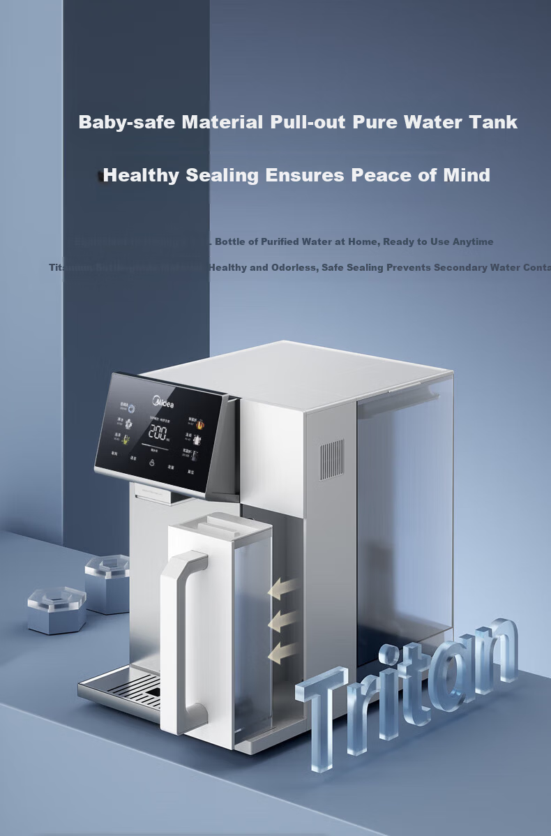 Midea Desktop Water Purifier and Dispenser Instant Heating Cube Series Rich Strontium Mineralized Hot and Cold Dual Temperature JD2288T-RO 17
