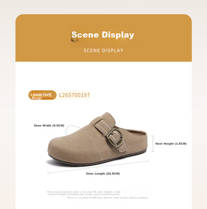CAMEL Pine Bag 2nd Generation Birkenstock Style Half Slippers for Women Ethnic Casual Shoes L26S700197 Apricot Size 40 4