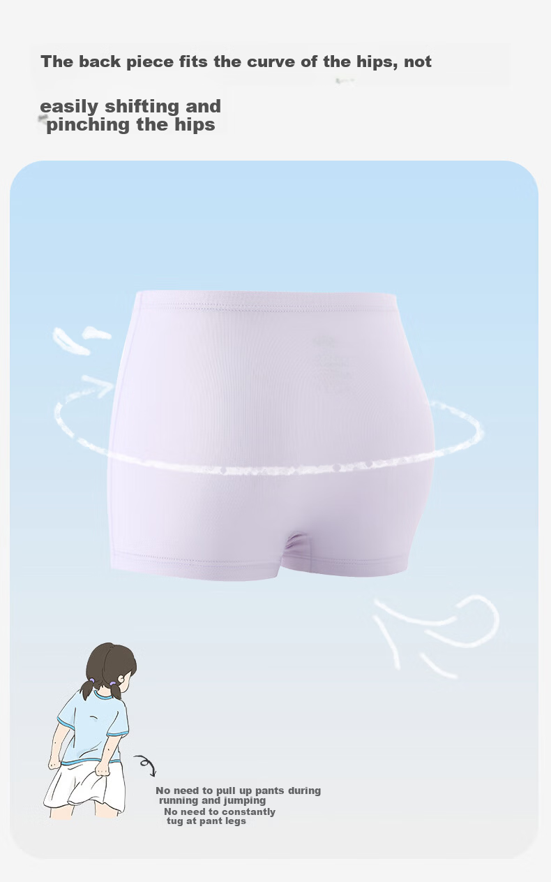 Jiusuiban My Little Pony Collaboration Children's Girls' 7A Antibacterial Thin Boxer Briefs with Silk Gusset Toddler Shorts 3