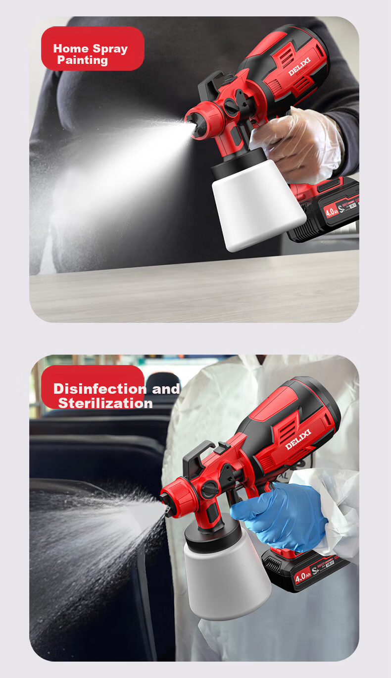 Delixi Electric 21V Electric Paint Sprayer Latex Paint Machine Oil Paint High Atomization 4.0 Single Battery Set 14