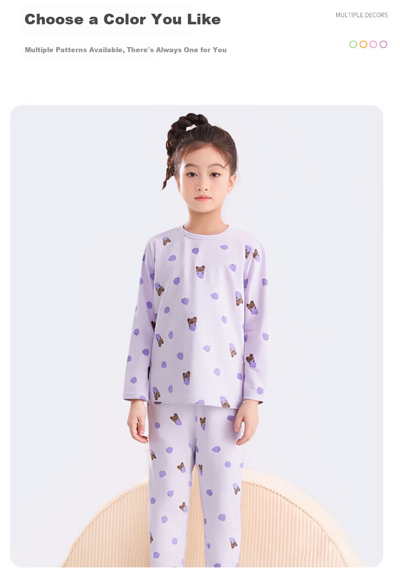 YUZHAOLIN Kids Thermal Underwear Set Boys Girls Cotton Pajamas Base Layer Autumn Clothes Original Dinosaur 110 12