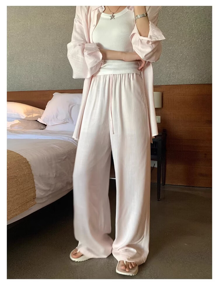 ICH MODE "Bangkok Holiday" Linen Shirt Women Lazy Style Physical Sun Protection Long Sleeve Shirt Linen Color L 15