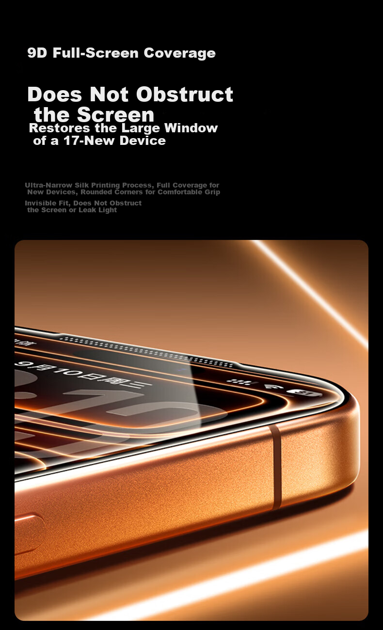 Pisen Tempered Glass Screen Protector for iPhone 15 Pro Max, Full Coverage, HD, Anti-Fingerprint, Drop Resistant, Dustproof, 2-Pack 6