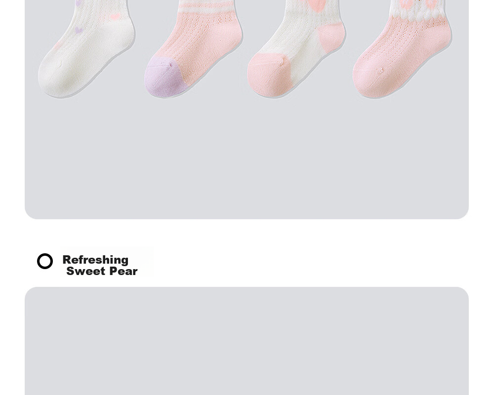 Beitais Children's Socks 3-5 Years Summer Thin Newborn Baby Mesh Socks Breathable Mid-Calf Socks for Boys and Girls 36
