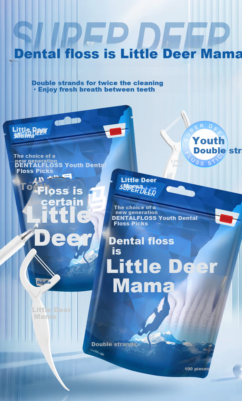 Deer Mom Ultra-Fine Dental Floss Picks Bulk Pack 150pcs Family Size Deep Clean Interdental Toothpicks 1