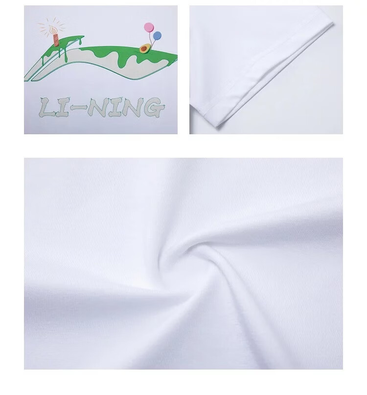 LI-NING Summer Skin-Friendly Comfortable Breathable Short Sleeve T-Shirt Women Fashion Casual Loose Classic Versatile Tee Shirt Top 3
