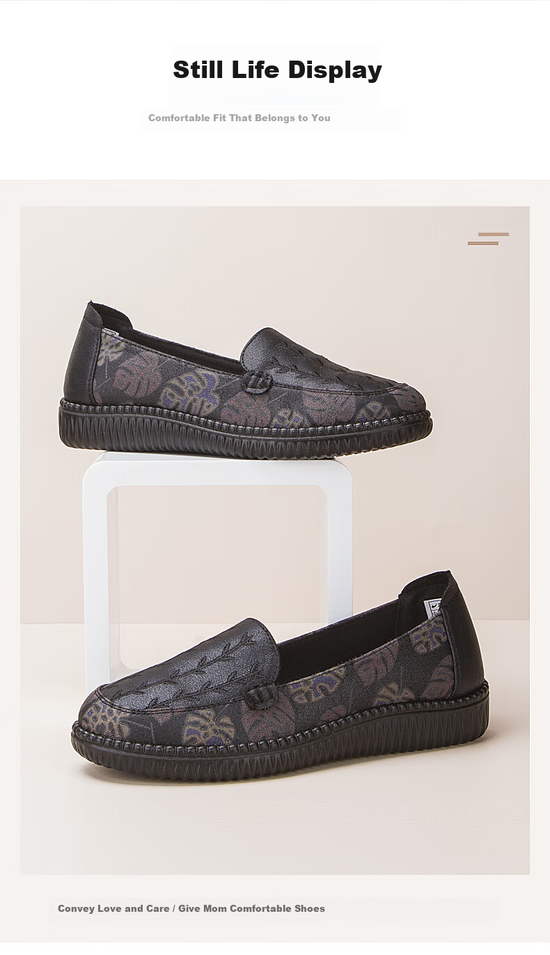 Taiheyuan Spring and Autumn Soft Sole Comfortable Breathable Lightweight Non-Slip Soft Sole Elderly Slip-On Loafers for Older Women 9