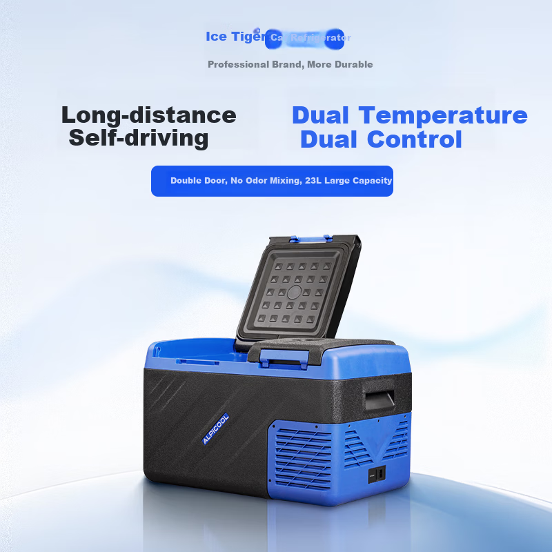 Alpicool Car Refrigerator, Compressor Cooling KIS35, Dual Temperature Control, Freezing And Refrigeration, Double Doors, 12V/24V/220V, for Trucks