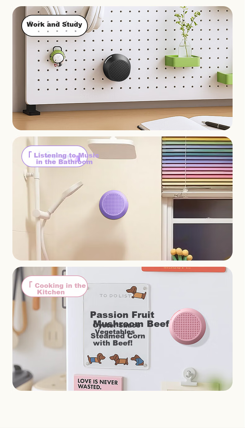 MOMAX Magnetic Wireless Speaker, Pocket-Sized Loudspeaker for Outdoor And Indoor Use, Dormitory And Bathroom Mini Speaker, Phone Stand, Waterproof Portable Horn Speaker, Gift for Boyfriend Or Girlfriend 8