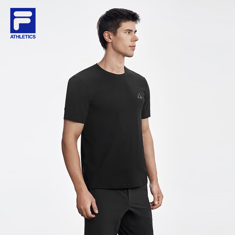 FILA Official Men's Knitted Short Sleeve Shirt 2026 Summer New Outdoor Sports Simple Basic Versatile T-Shirt