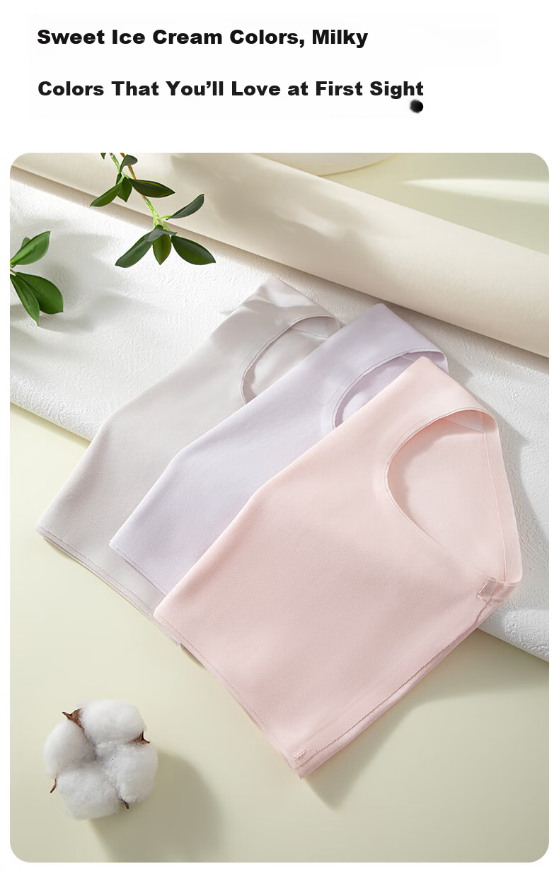 Sanleya Women's Underwear 50s Combed Cotton 10A Antibacterial Pure Cotton Gusset Breathable Comfortable Mid-Waist Briefs 4-Pack 10