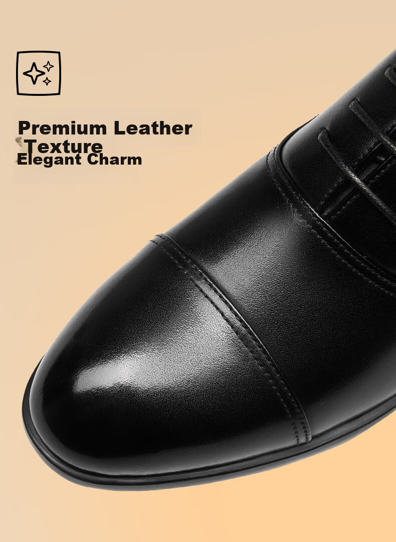 HLA Men's Oxford Leather Dress Shoes Business Formal Comfortable Versatile Leather HAAPXM2FBA188 Black Size 40 8