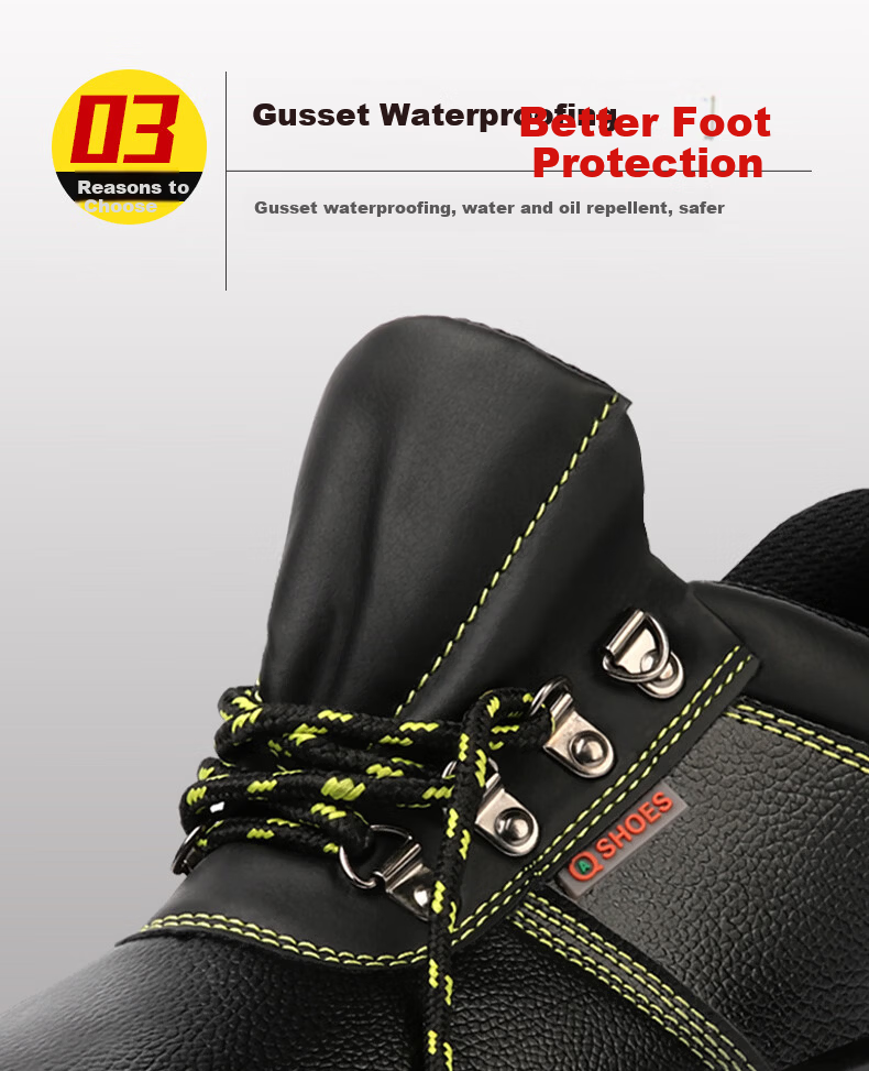 Weierdun Safety Shoes for Men, Breathable Steel Toe Cap, Puncture-Resistant, Wear-Resistant, Waterproof Construction Site Work Shoes 9215-1 Size 39 8