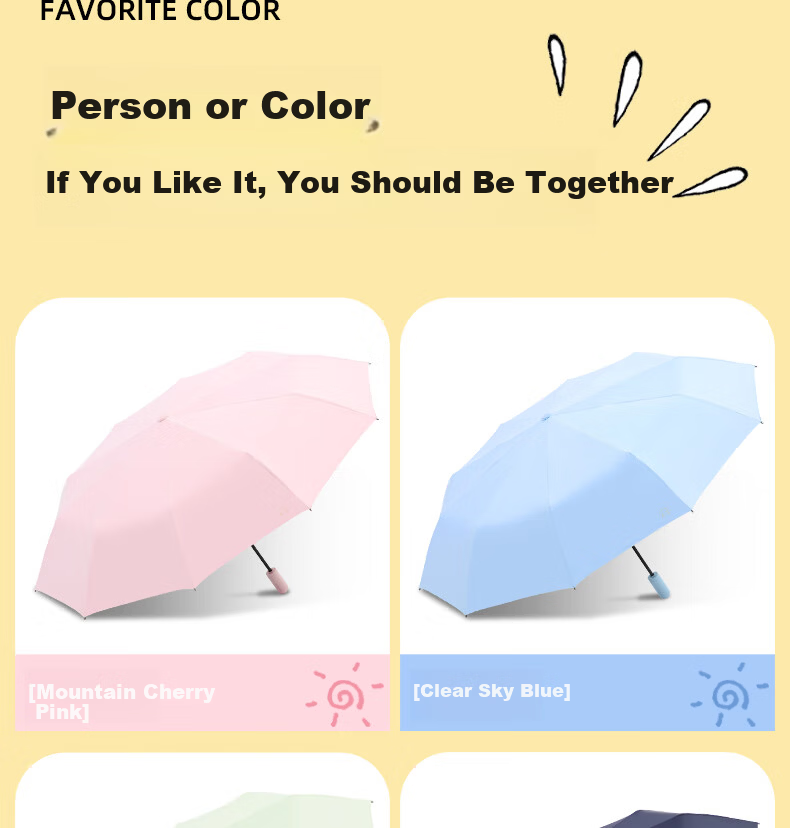 Paradise Umbrella Fully Automatic Folding Sun Umbrella UV Protection Three-Fold Large Umbrella Unisex Sweet White 11